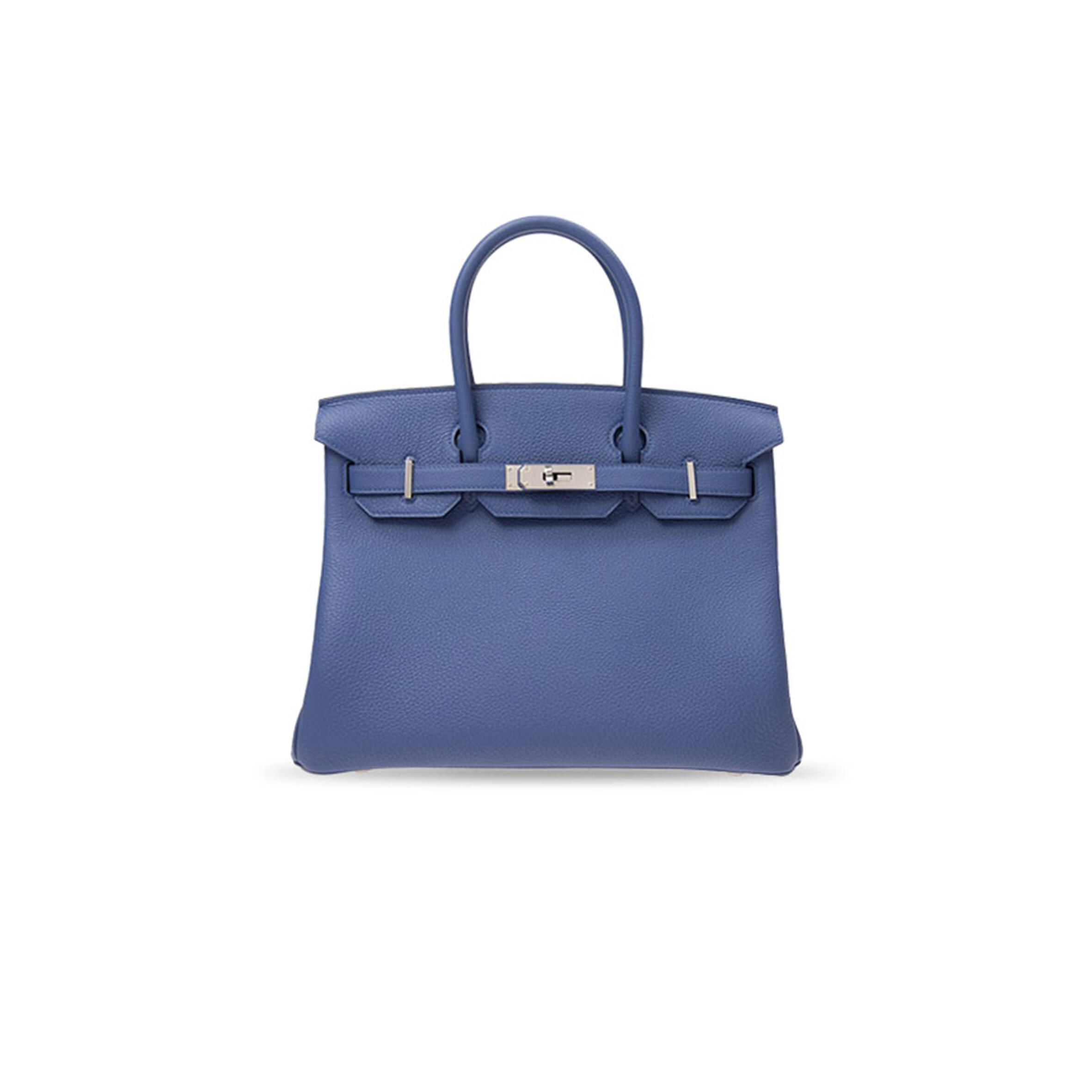 HERMES MASTER HANDBAGS BIRKIN 30 7E TOGO HANDBAG BLEU BRIGHTON (30*23*15cm) 